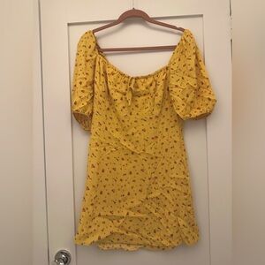 Reformation Yellow Floral Mini Dress Sette